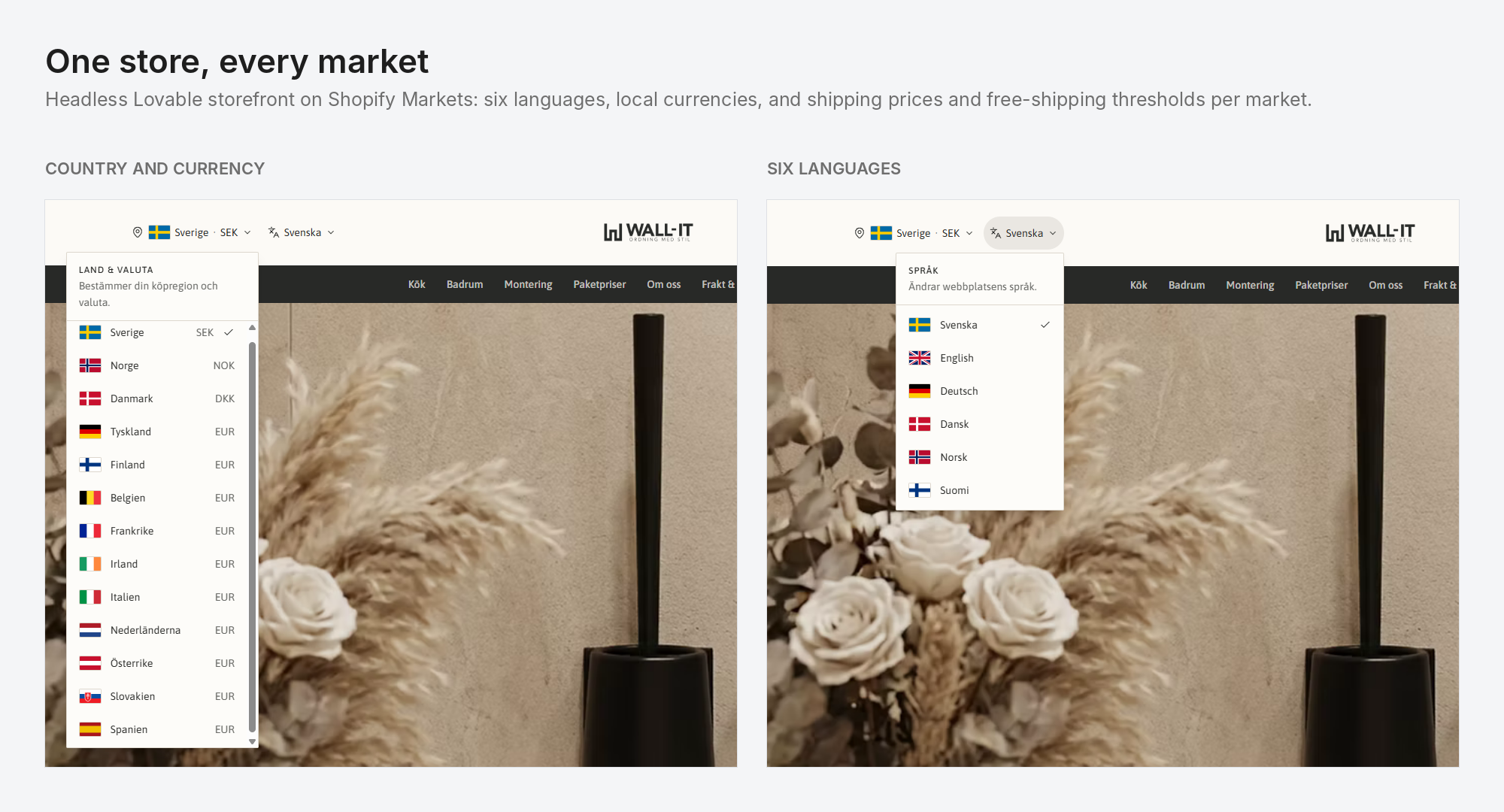 Markets and languages